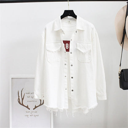 Denim Blouses Women Korea Fashion Loose Nine Quarter Sleeve Shirts Women Tops Jeans Blouse Female Ladies Blusa