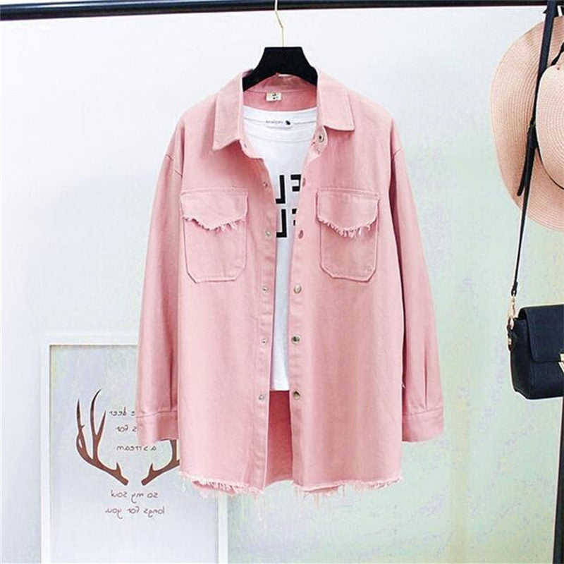 Denim Blouses Women Korea Fashion Loose Nine Quarter Sleeve Shirts Women Tops Jeans Blouse Female Ladies Blusa