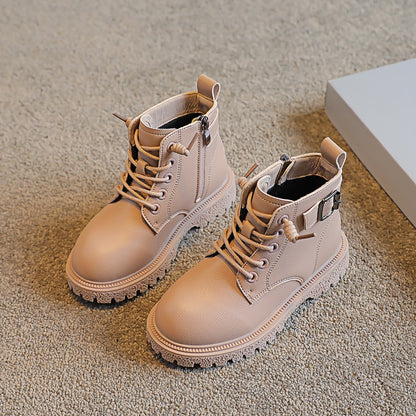 Autumn and Winter New Girls Martin Boots Fashion Flat Casual Boots Comfortable and Warm Girls Boots Trend Wild Martin Boots