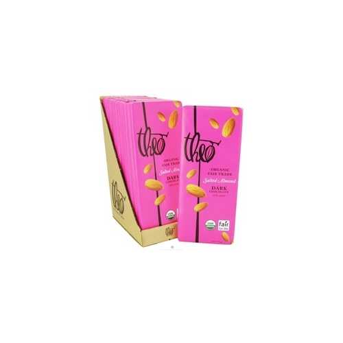 Theo Chocolate Dark Chocolate Bar, Salted Almond (12x3Oz)