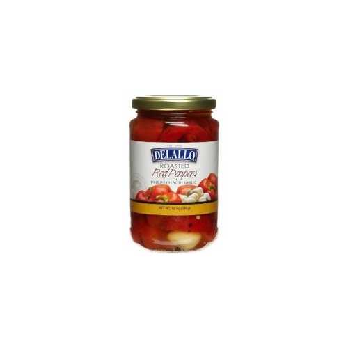 De Lallo Roasted Red Peppers With Garlic (12x12Oz)