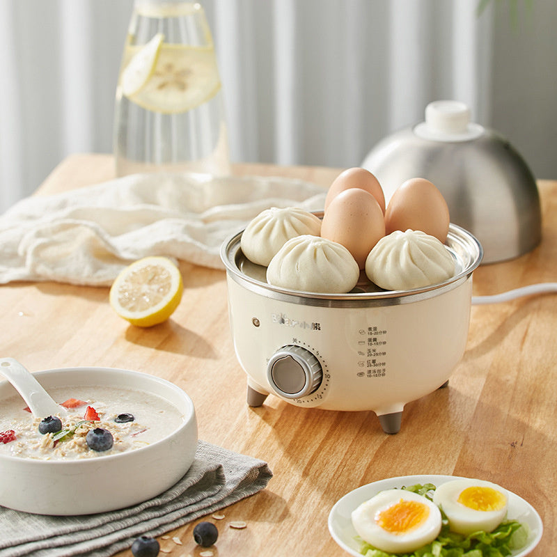 BEAR Mini Household Electric Egg Steamer Boiler Automatic Multi Cooker Egg Custard Steaming Cooker With TimerN