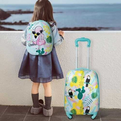 Kids Luggage Set 12" Backpack & 16" Rolling Suitcase Travel
