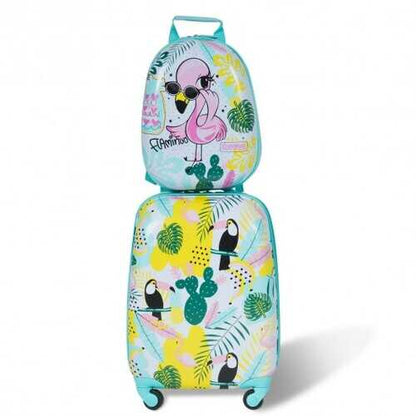 Kids Luggage Set 12" Backpack & 16" Rolling Suitcase Travel
