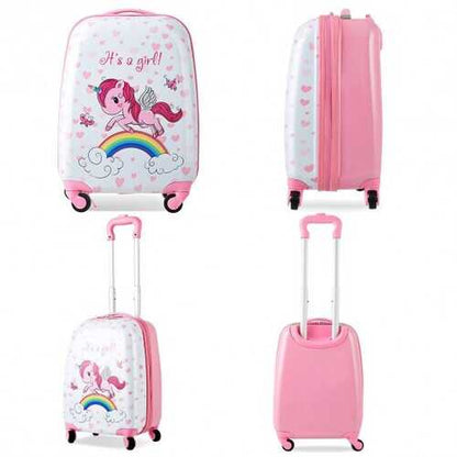 2 Pcs Kids Luggage Set 12" Backpack and 16" Kid Carry on Suitcase with Wheels