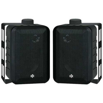 BIC America RTRV44-2 100-Watt 3-Way 4-Inch RtR Series Indoor/Outdoor Speakers (Black)
