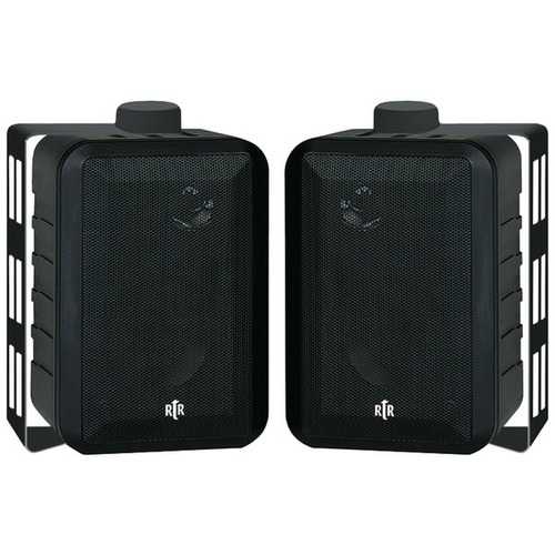 BIC America RTRV44-2 100-Watt 3-Way 4-Inch RtR Series Indoor/Outdoor Speakers (Black)