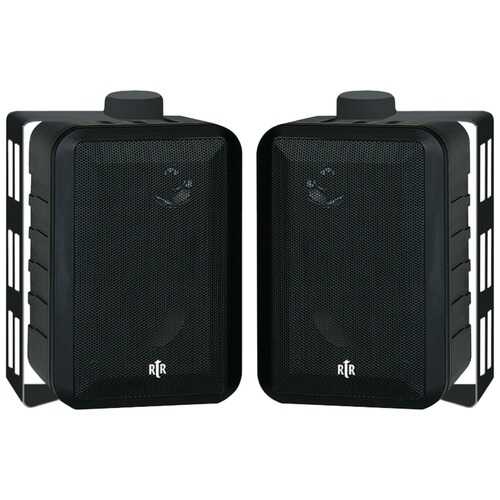 BIC America RTRV44-2 100-Watt 3-Way 4-Inch RtR Series Indoor/Outdoor Speakers (Black)