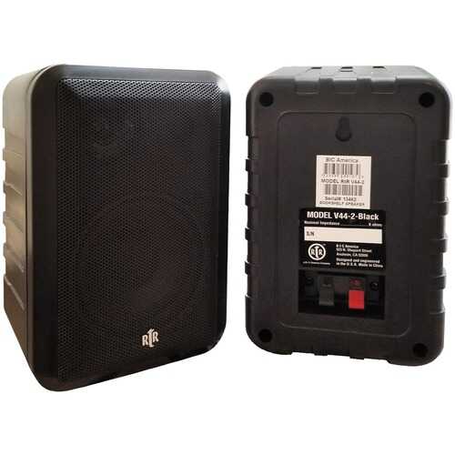 BIC America RTRV44-2 100-Watt 3-Way 4-Inch RtR Series Indoor/Outdoor Speakers (Black)