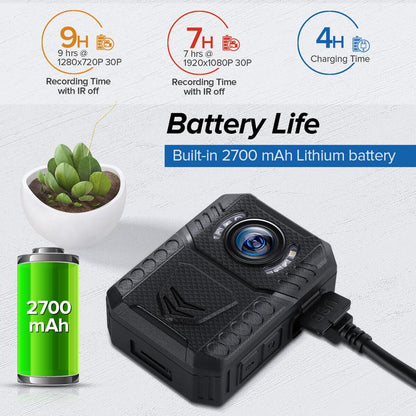 BOBLOV X3A Wearable Police Body Camera Auto Night Vision 1080P Mini Camcorder Sport DVR Video Cam IP65 Small Camera