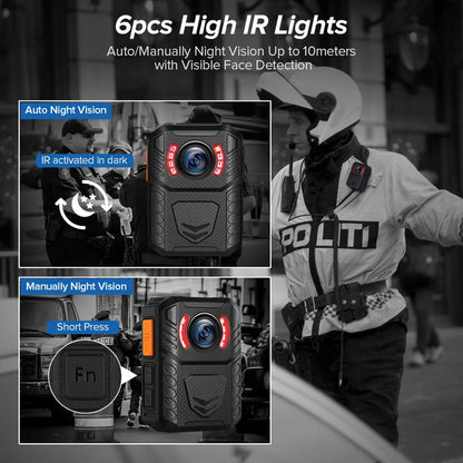 BOBLOV X3A Wearable Police Body Camera Auto Night Vision 1080P Mini Camcorder Sport DVR Video Cam IP65 Small Camera