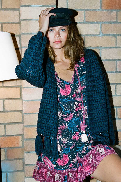 BOHO INSPIRED twilight birds mini boho dress loose flare sleeve V neck summer dress gypsy women dress 2020 hippie chic dress