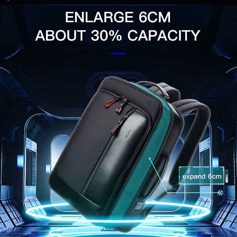 BOPAI Anti Theft Enlarge Backpack USB External Charge 15.6 Inch Laptop Backpack Men Waterproof School Back Pack Bag for Teenager