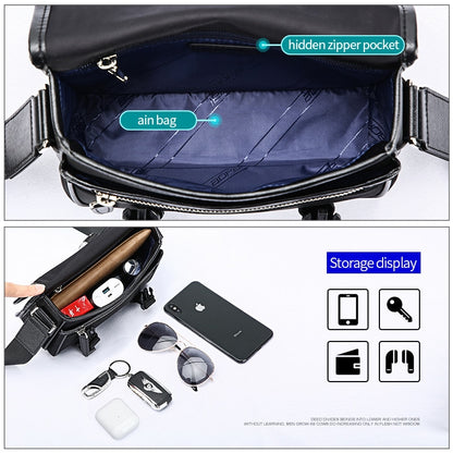 BOPAI New Casual Crossbody Bags Black Soft Small Briefcase Zipper Business Men Fashion High Quality Shoulder Bag For Travel