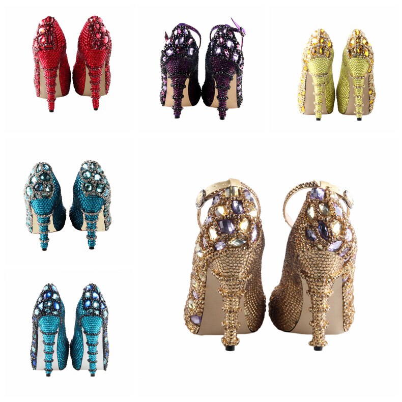 BS946 Custom Handmade Rhinestone Light Pink Crystal Shoes And Bag Set Bridal Wedding Shoes Women Pumps High Heels Shoes