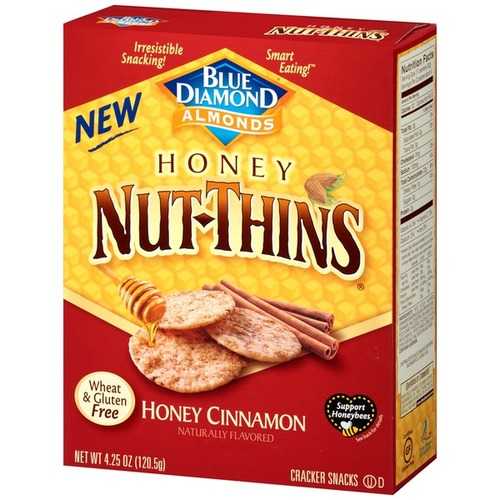 Blue Diamond Almonds Honey Nut-Thins Honey Cinnamon (12x4.25 OZ)