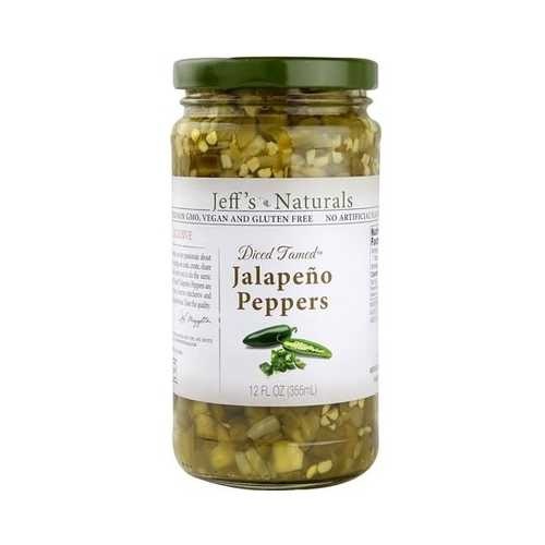 Jeff's Naturals Diced Tamed Jalapeno Peppers (6x12 OZ)