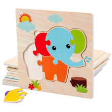 Load image into Gallery viewer, Baby Toys Wooden 3d Puzzle Tangram Shapes Learning Cartoon Animal Intelligence Jigsaw Puzzle Toys For Children Educational
