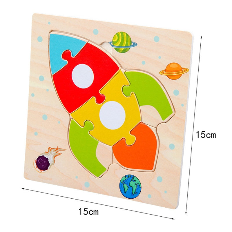 Baby Toys Wooden 3d Puzzle Tangram Shapes Learning Cartoon Animal Intelligence Jigsaw Puzzle Toys For Children Educational