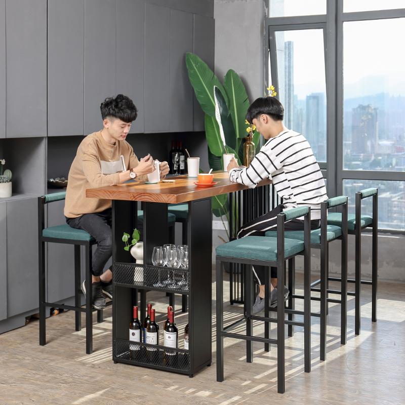 Bar Table Household Coffee Shop Multi Function Bar Table And Chair Combination Living Room Simple Wall And Window Solid Wood Hig