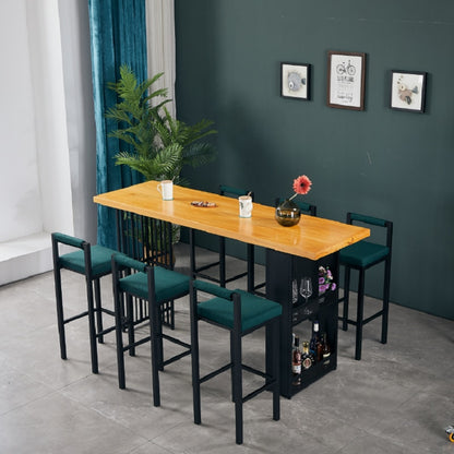 Bar Table Household Coffee Shop Multi Function Bar Table And Chair Combination Living Room Simple Wall And Window Solid Wood Hig