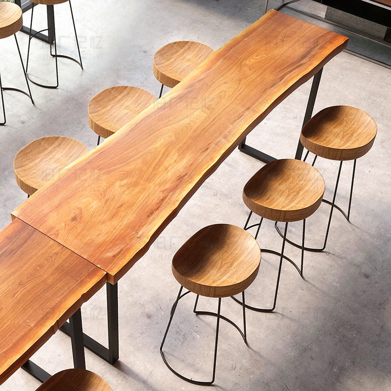 Bar Table Solid Wood Household Bar Table Balcony Table Creative Coffee