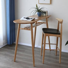Load image into Gallery viewer, Bar Tables Bar Furniture home bar table oak solid wood home coffee table tea table 130*45*98cm muebles mesa barra two layer desk
