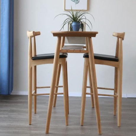 Bar Tables Bar Furniture home bar table oak solid wood home coffee table tea table 130*45*98cm muebles mesa barra two layer desk