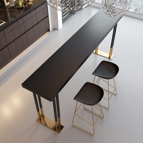 Bar Tables Bar Furniture home bar table solid wood +iron home high table dining table muebles mesa barra bar stools. 120/140/160*40*105 cm