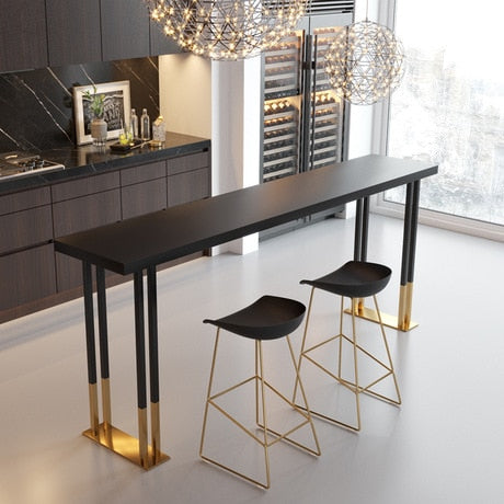 Bar Tables Bar Furniture home bar table solid wood +iron home high table dining table muebles mesa barra bar stools. 120/140/160*40*105 cm