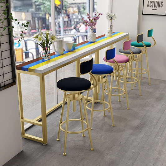 Bar table and chair coffee shop chair lift Rotating high stool table color table stool