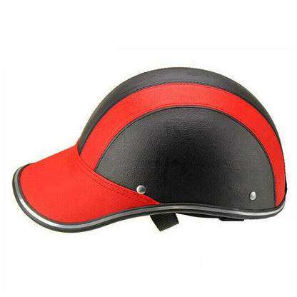 Baseball Cap Style Motorcycle Bicycle Helmet Half Face Helmet Electric Scooter Anti-UV Safety Hard Hat Adjustale Summer Cap