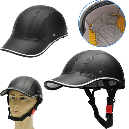 Baseball Cap Style Motorcycle Bicycle Helmet Half Face Helmet Electric Scooter Anti-UV Safety Hard Hat Adjustale Summer Cap