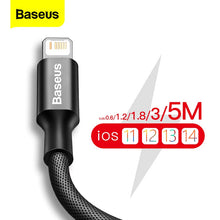 Load image into Gallery viewer, Baseus USB Cable For iPhone 12 11 Pro Max X XR XS 8 7 6 6s 5s iPad Fast Data Charging Charger USB Wire Cord Mobile Phone Cables
