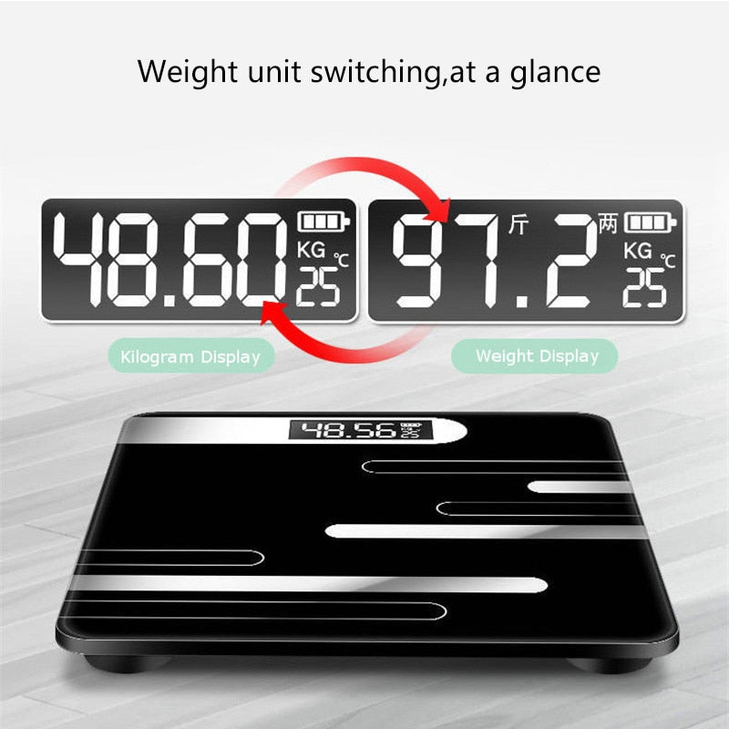 Bathroom Body Floor Scales Bath Scale Body Weighing Digital Body Weight Scale LCD Display Glass Smart Electronic Scales