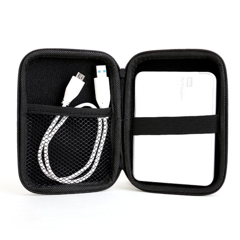 Best Price 2.5 inch External USB Hard Drive Disk Carry Mini USB Cable Case Cover Pouch Earphone Bag for PC Laptop