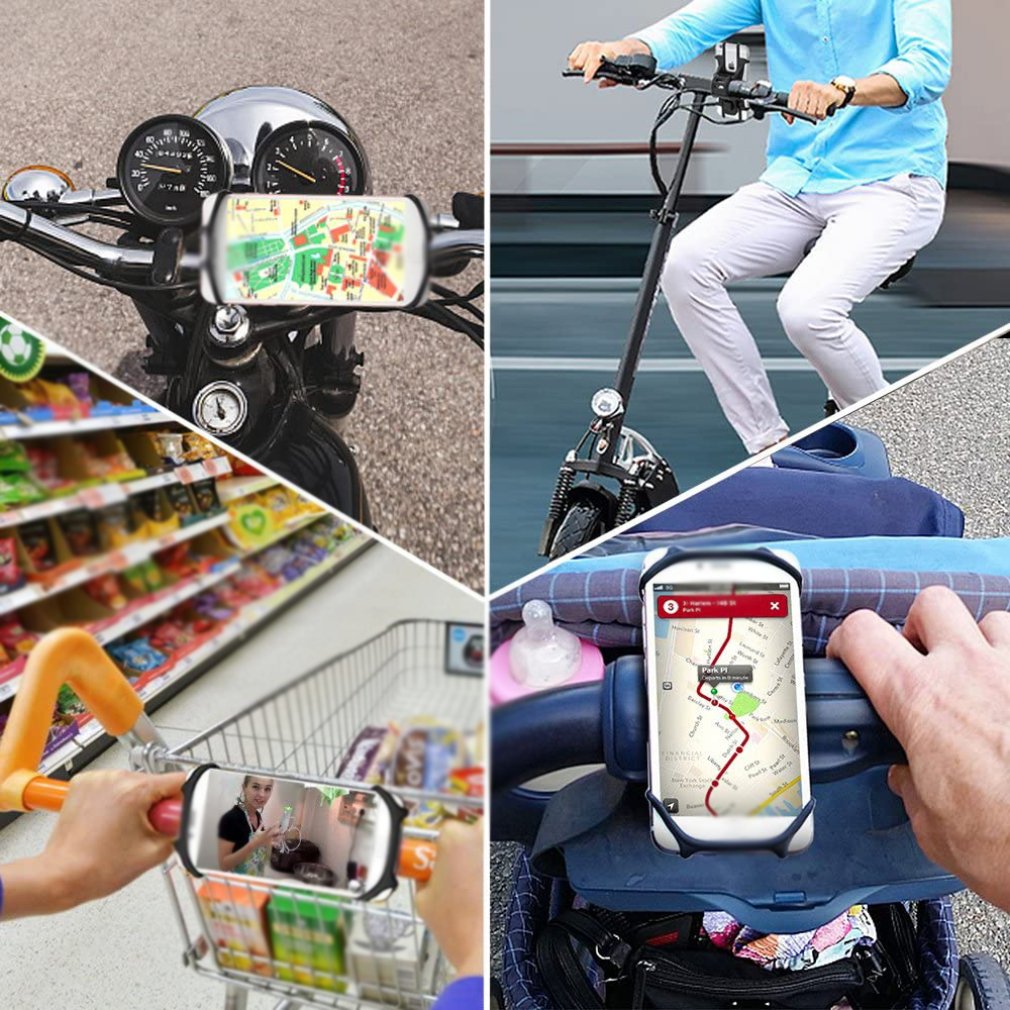 Bicycle Mobile Phone Holder Rotating Silicone Bicycle Phone Holder Motorcycle Handlebar Holder For 4.0 Inch-6.0 Inch Phone