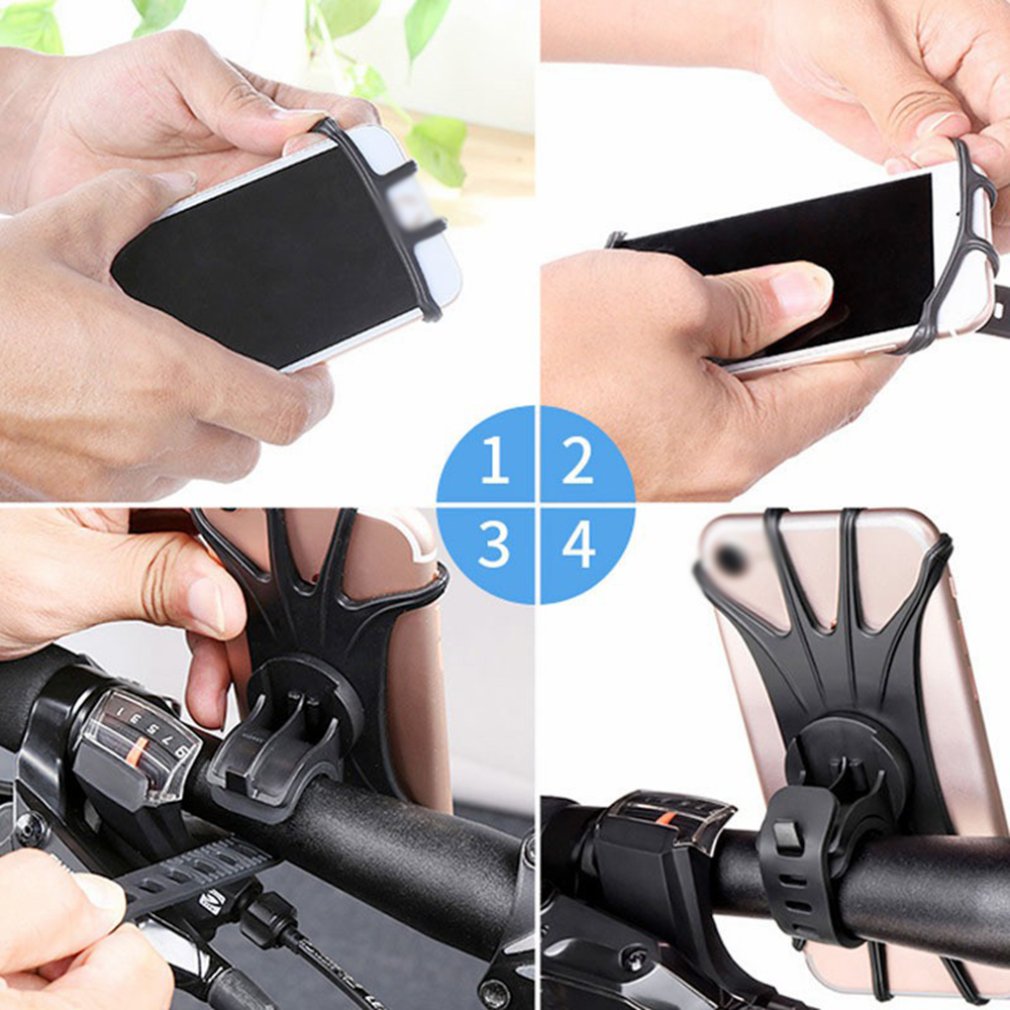 Bicycle Mobile Phone Holder Rotating Silicone Bicycle Phone Holder Motorcycle Handlebar Holder For 4.0 Inch-6.0 Inch Phone