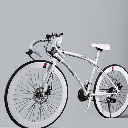 Unisex Road Bicycle Bike Speed Change Dead Fly Men Racing Bends Inflatable Solid Tires 26 Inch Women Students Adults