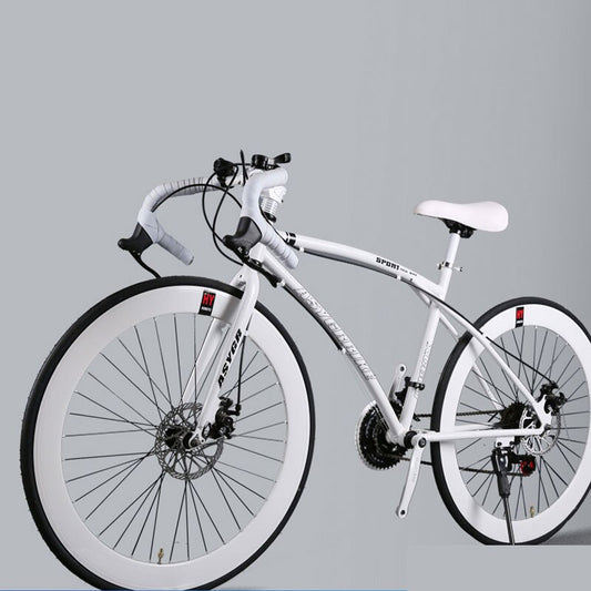 Unisex Road Bicycle Bike Speed Change Dead Fly Men Racing Bends Inflatable Solid Tires 26 Inch Women Students Adults