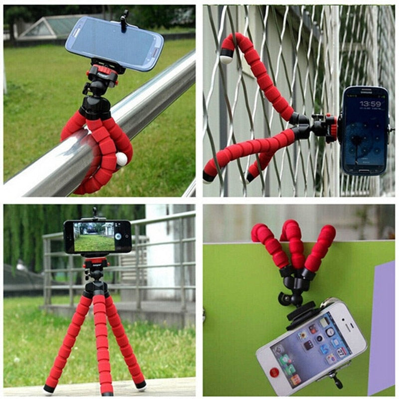 Bicycle car style mobile phone holder flexible octopus tripod bracket selfie stand mount monopod support For Apple iphone camera