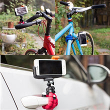 將圖片載入圖庫檢視器 Bicycle car style mobile phone holder flexible octopus tripod bracket selfie stand mount monopod support For Apple iphone camera
