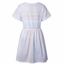 Load image into Gallery viewer, Big Size Women Casual Vintage Dress 2019 New A-Line Mini Print Stripe Dress Sexy Short Sleeve Elegant Dresses Vestidos De Verano
