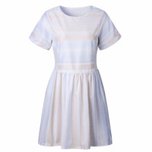 Load image into Gallery viewer, Big Size Women Casual Vintage Dress 2019 New A-Line Mini Print Stripe Dress Sexy Short Sleeve Elegant Dresses Vestidos De Verano
