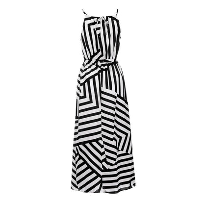 Bigsweety New Fashion Women Sexy Boho Striped Dress Summer Maxi Long Dress Sleeveless Beach Strap Sundress Vestidos For Female