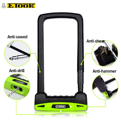 Bike U-Lock High End 20t Hydraulic Shear Resistant Lock Motorcycle Lock Convenient Lock Frame Bicycle Accessories