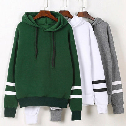 Black Friday Deals 2018 New Striped Long Sleeve Solid Hooded Hoodie arrival Womens  Sweatshirt Jumper Hooded Warm Pullover Tops