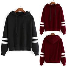 Load image into Gallery viewer, Black Friday Deals 2018 New Striped Long Sleeve Solid Hooded Hoodie arrival Womens  Sweatshirt Jumper Hooded Warm Pullover Tops
