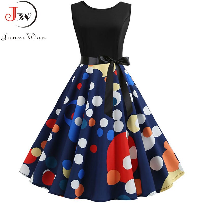 Black Polka Dot Party Dress Women 2020 Summer Red Pin Up Rockabilly Dress robe femme 50s 60s Elegant Vintage Dress Plus Size