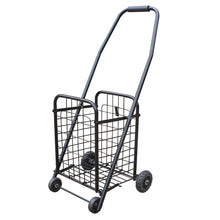 Load image into Gallery viewer, Black Portable Folding Shopping Cart Trolley Basket Grocery Travel Shopping Supermarket Folding Trailer 25KG Bearing 37x32x76cm
